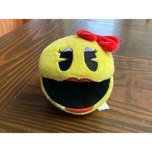 2020 Ms. Pac-man Pacman Plush Stuffed Animal Toy 4 inches Toy Factory Yellow Red